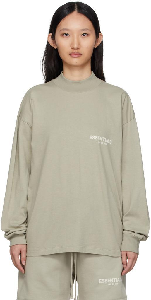 商品Essentials|Green Cotton Jersey Long Sleeve T-Shirt,价格¥417,第1张图片