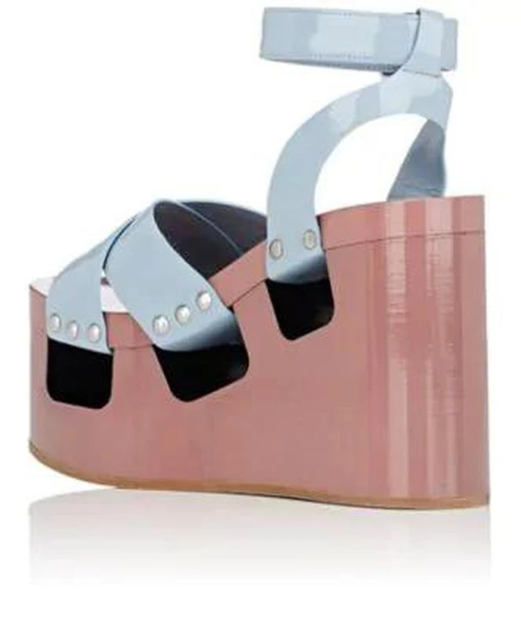 商品Miu Miu|Patent Leather Platform-Wedge Sandals,价格¥3712,第3张图片详细描述