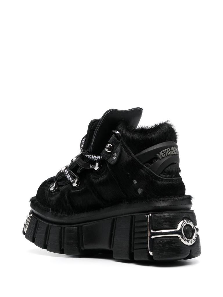 VETEMENTS X NEW ROCK - Leather Platform Sneakers商品第3张图片规格展示