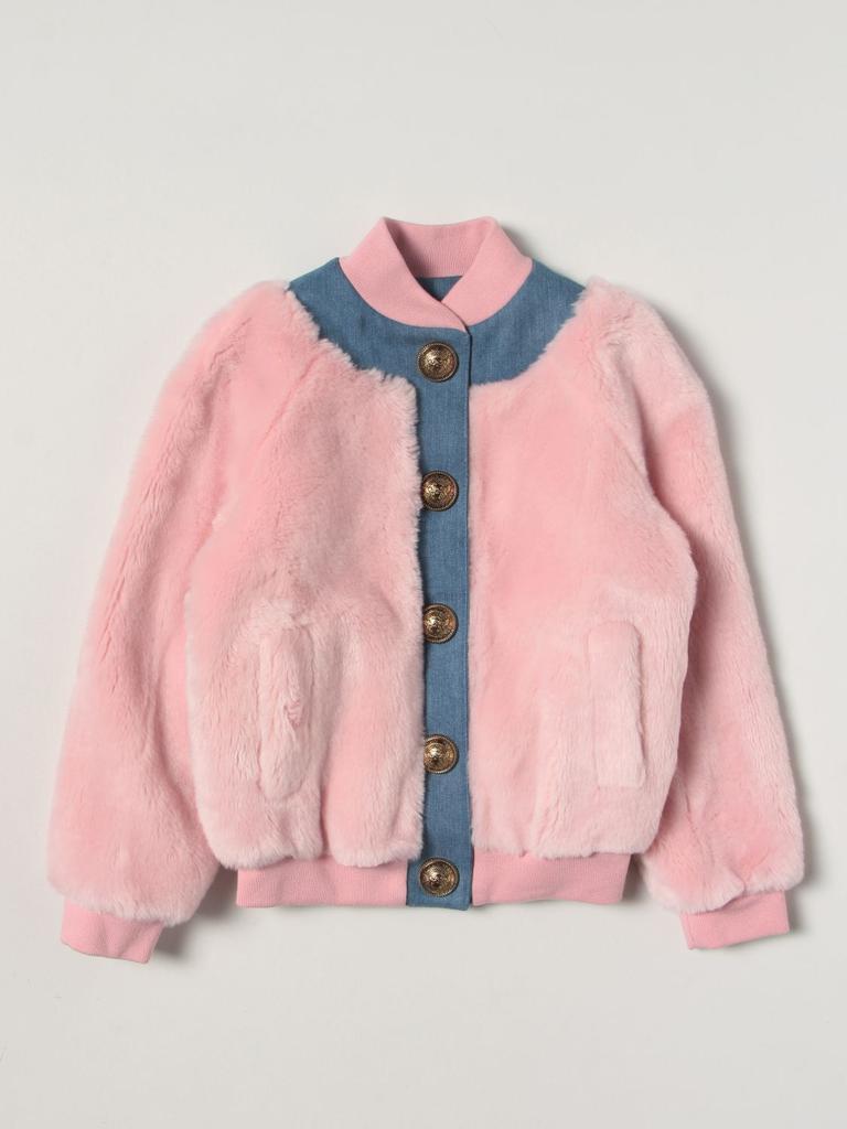 商品Balmain|Balmain jacket in synthetic fur and denim,价格¥2581-¥2809,第1张图片