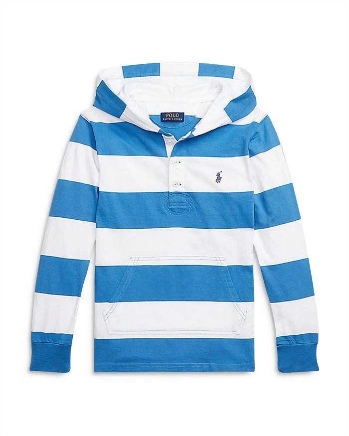 商品Ralph Lauren|Boys' Striped Jersey Hooded Rugby Shirt - Big Kid,价格¥204,第1张图片