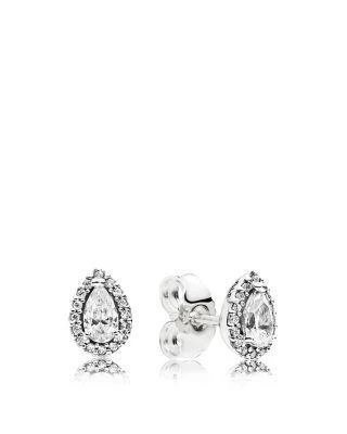 商品PANDORA|Sterling Silver & Cubic Zirconia Radiant Teardrop Earrings,价格¥408,第1张图片详细描述