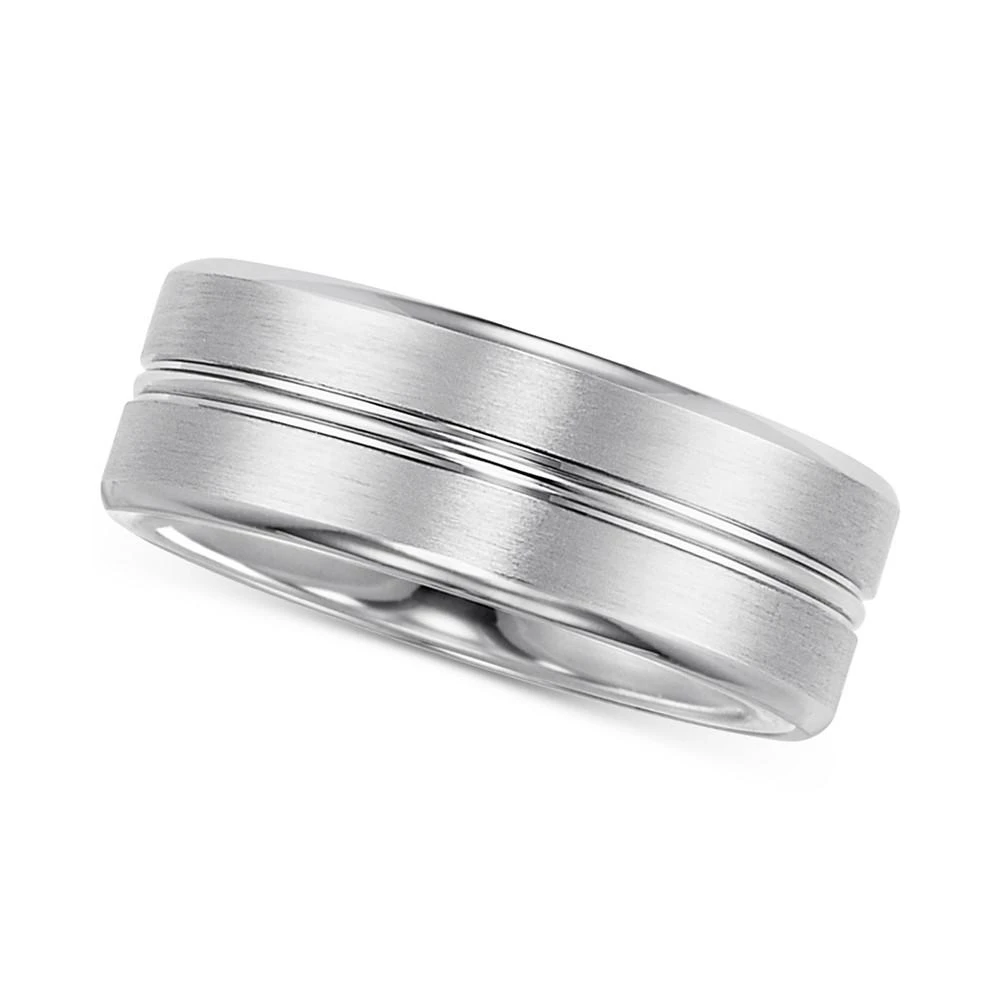 商品Macy's|Satin-Finish Band in 14k White Gold,价格¥26865,第2张图片详细描述