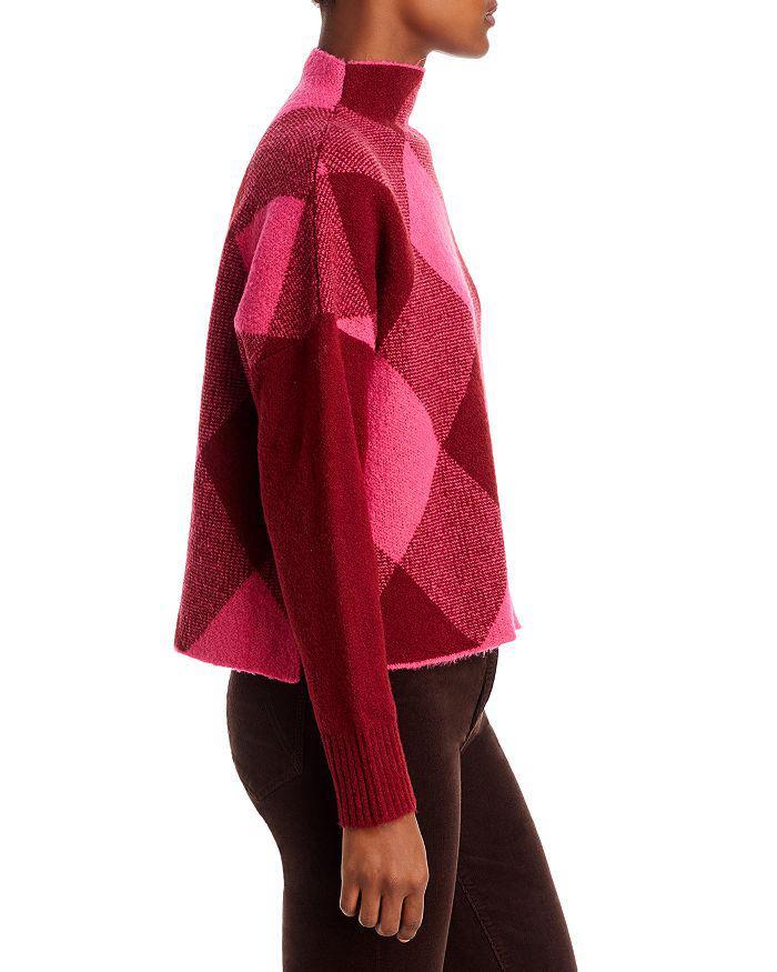 商品AQUA|Check Mock Neck Sweater - 100% Exclusive,价格¥652,第6张图片详细描述
