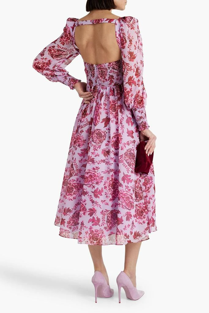 商品Badgley Mischka|Cutout floral-print chiffon midi dress,价格¥2873,第3张图片详细描述