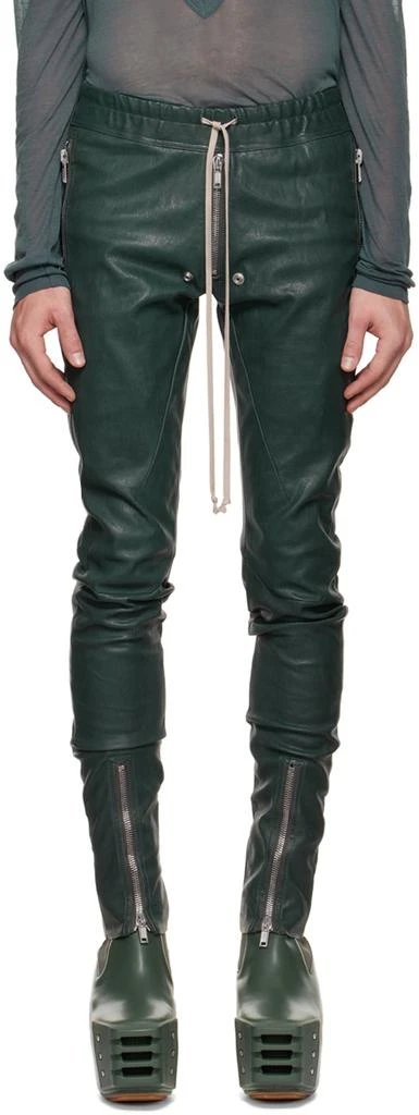商品Rick Owens|Green Gary Leather Pants,价格¥10303,第1张图片