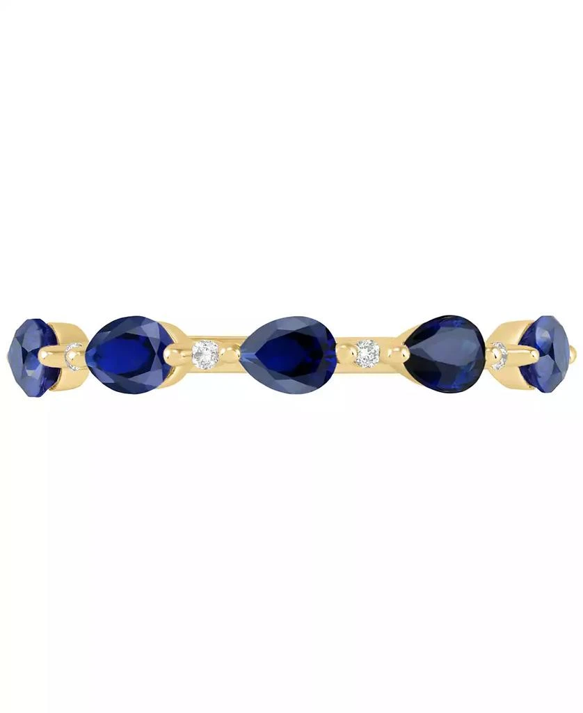 Lab-Grown Blue Sapphire (1 ct. t.w.) & Lab-Grown White Sapphire (1/20 ct. t.w.) Pear Ring in 14k Gold-Plated Sterling Silver (Also in Lab-Grown Pink Sapphire, Citrine, & Lab-Grown Emerald) 商品
