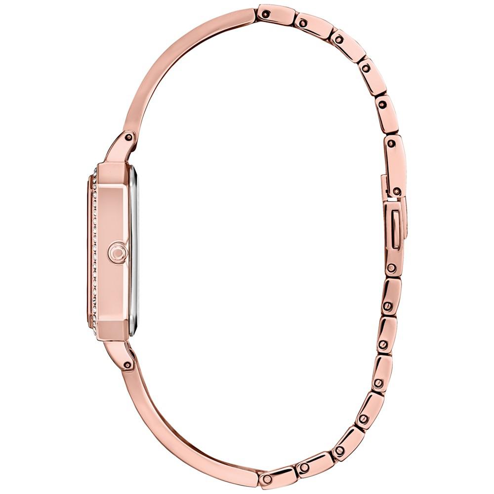Eco-Drive Women's Crystal Rose Gold-Tone Stainless Steel Bangle Watch 23mm商品第2张图片规格展示
