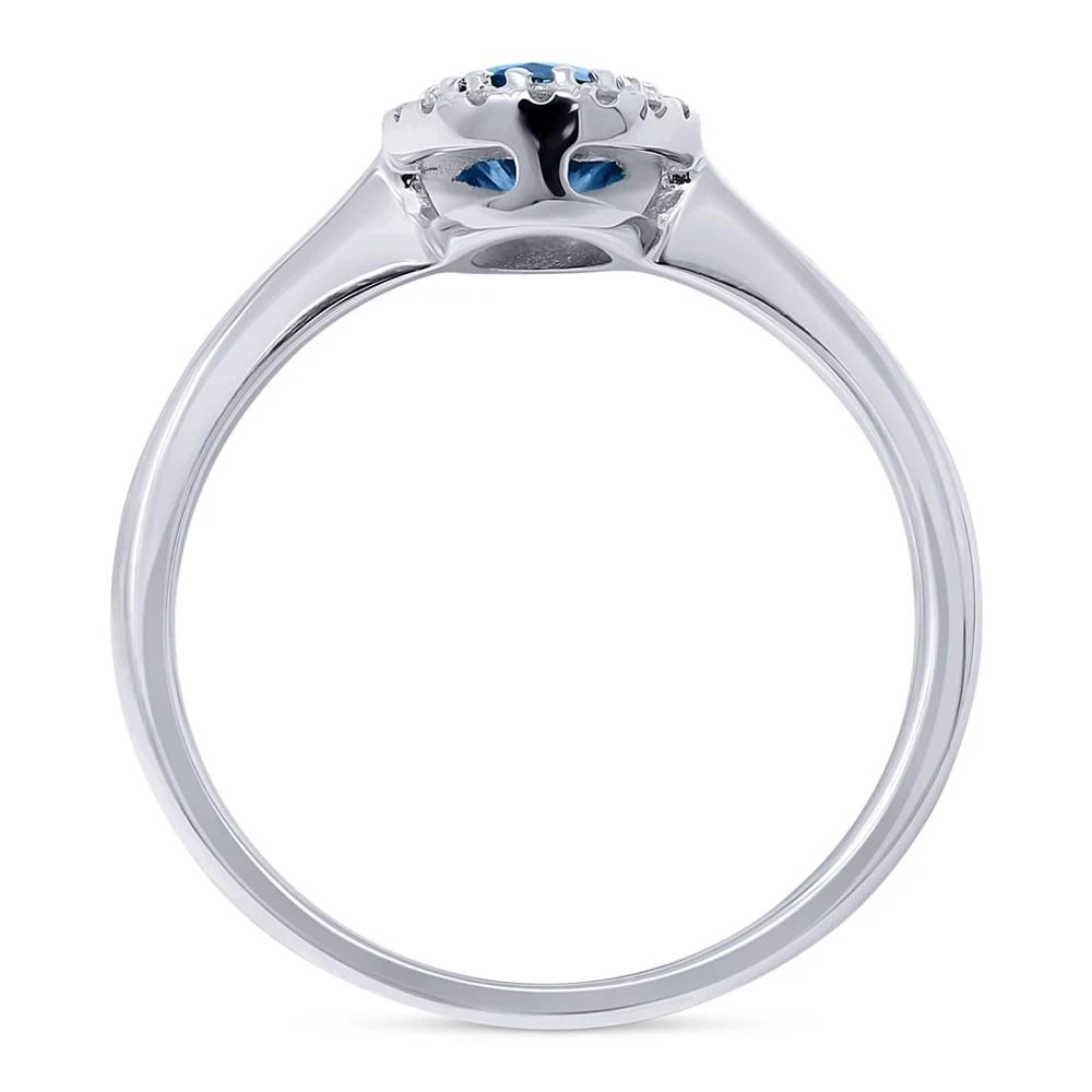 商品Macy's|Aquamarine (5/8 ct. t.w.) & Diamond (1/10 ct. t.w.) Halo Ring in 14k White Gold,价格¥11749,第4张图片详细描述
