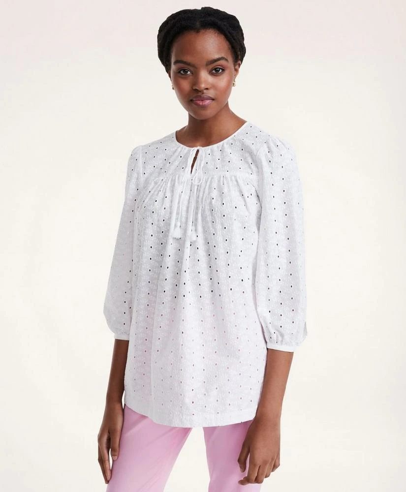 商品Brooks Brothers|Cotton Eyelet Tunic,价格¥365,第1张图片