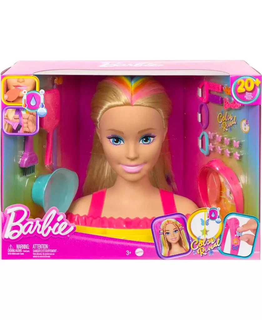 商品Barbie|Deluxe Styling Head, Barbie Totally Hair, Blonde Rainbow Hair,价格¥201,第1张图片