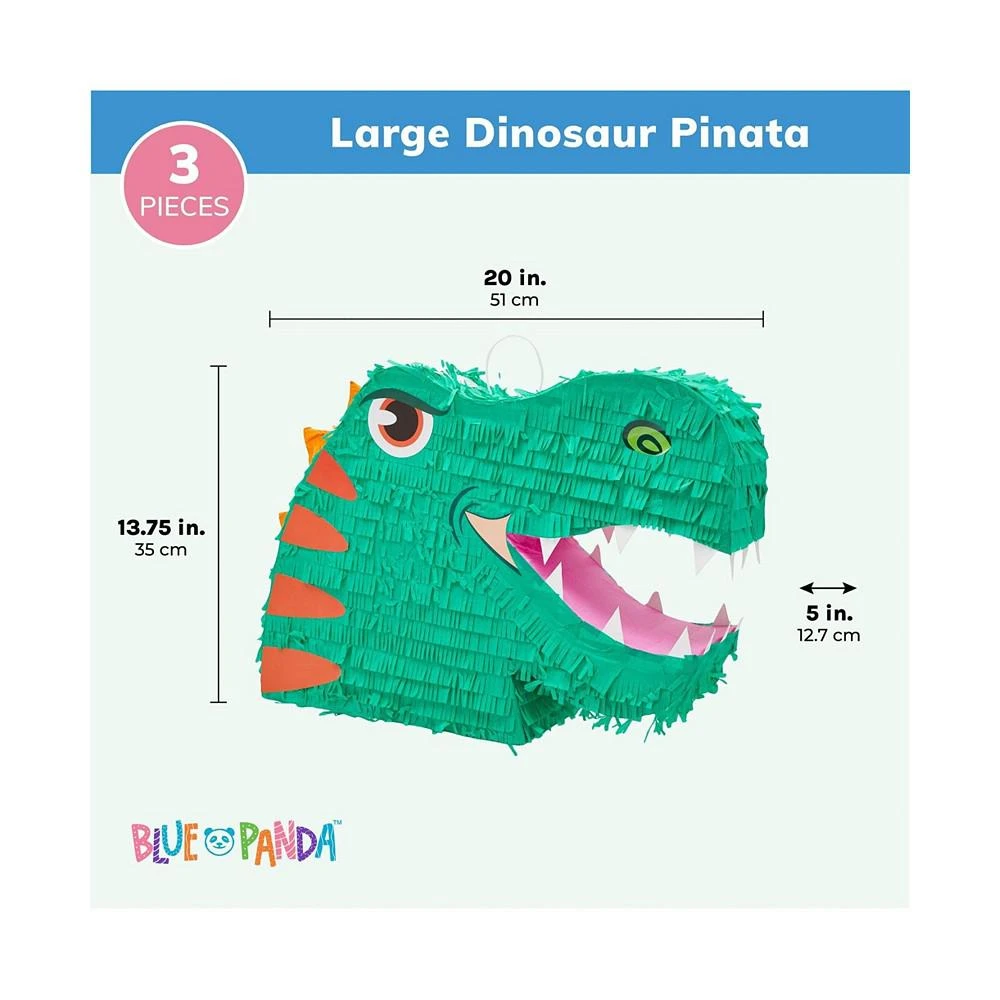 商品Blue Panda|Large Dinosaur Pinata Set with Blindfold and Stick (14 x 20 x 5.5 In, 3 Pieces),价格¥231,第3张图片详细描述