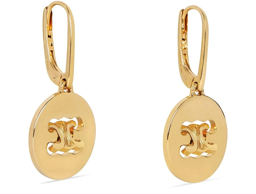 商品Celine|Triomphe Swivel earrings in brass with gold finish,价格¥5579,第2张图片详细描述