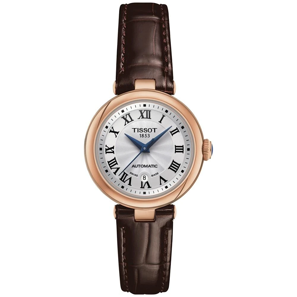 商品Tissot|Women's Bellissima PVD Brown Leather Strap Watch 29mm,价格¥5624,第1张图片