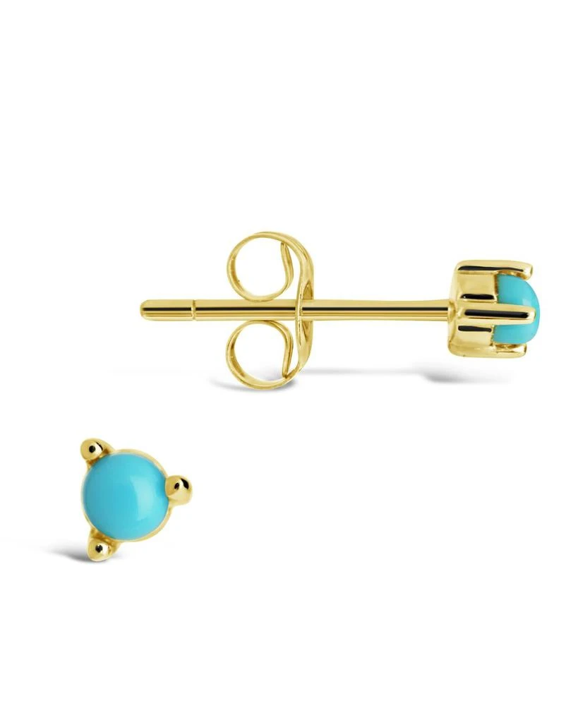 商品SF Fine|14K Gold 2mm Turquoise Stud Earrings,价格¥1933,第1张图片