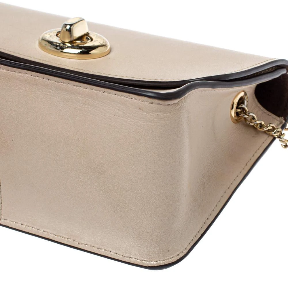 Coach Cream White Leather Turnlock Small Chain Crossbody Bag 商品