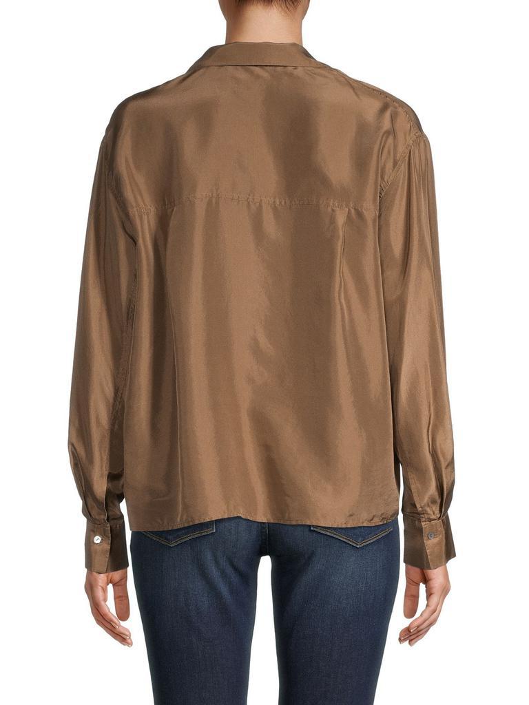 商品Vince|Notch Lapel Silk Shirt,价格¥630,第4张图片详细描述