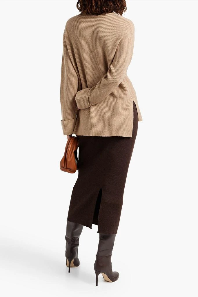 商品Theory|Ribbed merino wool and cashmere-blend cardigan,价格¥1271,第3张图片详细描述