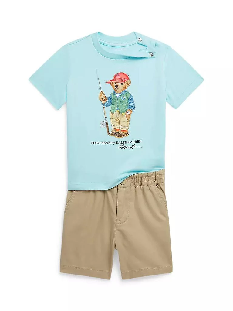 商品Ralph Lauren|Baby Boy's 2-Piece Polo Bear T-Shirt & Shorts Set,价格¥213,第1张图片