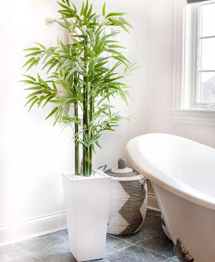 5' Bamboo UV-Resistant Indoor/Outdoor Artificial Tree with White Planter 商品