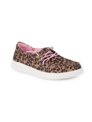 商品SKECHERS|Little Girl's & Girl's Lovely Leopard Skipper Sneakers,价格¥113,第1张图片