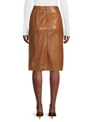 商品Tahari|Faux Leather Belted Pencil Skirt,价格¥886,第4张图片详细描述