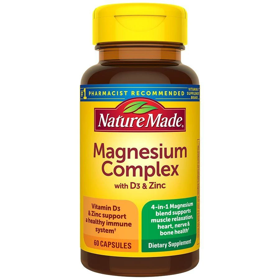 商品Nature Made|Magnesium Complex with Vitamin D and Zinc Capsules 60,价格¥165,第1张图片