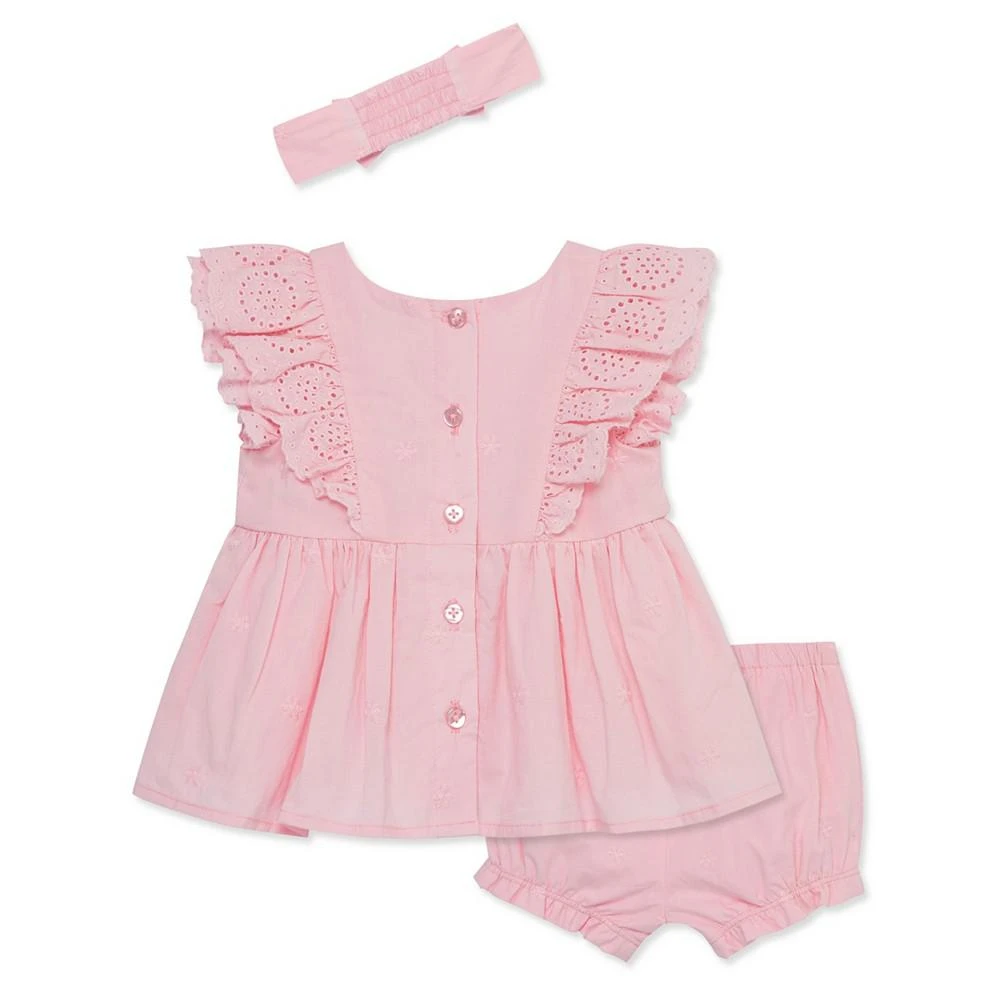 商品Little Me|Baby Girls Pink Eyelet Sunsuit with Headband,价格¥142,第2张图片详细描述