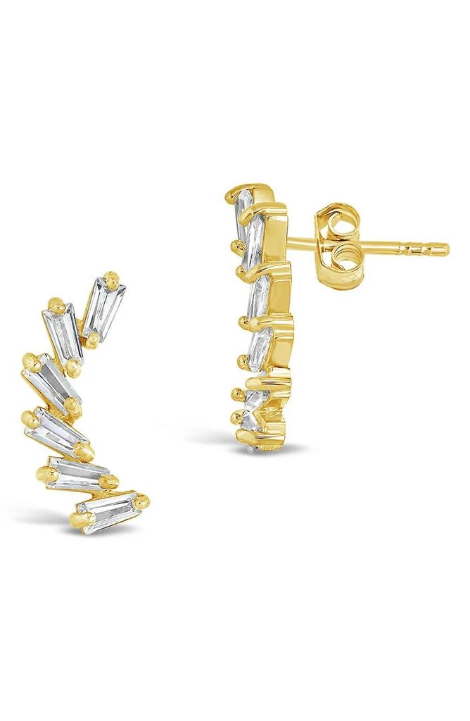 商品Sterling Forever|14K Yellow Gold Vermeil CZ Plumes Stud Earrings,价格¥283,第2张图片详细描述