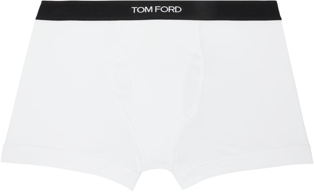 Zweierpack weiße Baumwoll-Boxershorts image 2