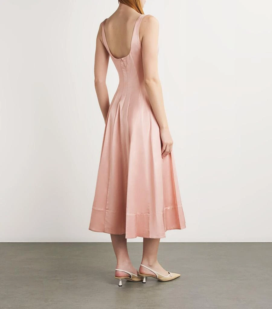 商品Staud|Satin Wells Midi Dress,价格¥5205,第3张图片详细描述
