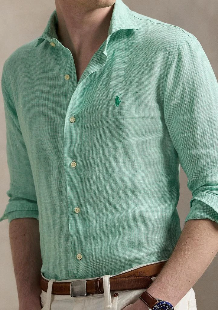 商品Ralph Lauren|Classic Fit Houndstooth Linen Shirt,价格¥509,第3张图片详细描述