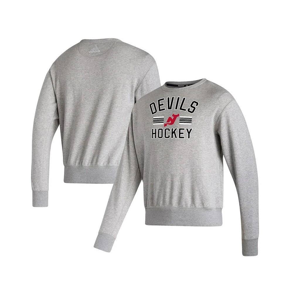 商品Adidas|Men's Heathered Gray New Jersey Devils 2021/22 Alternate Logo Pullover Sweatshirt,价格¥525,第2张图片详细描述