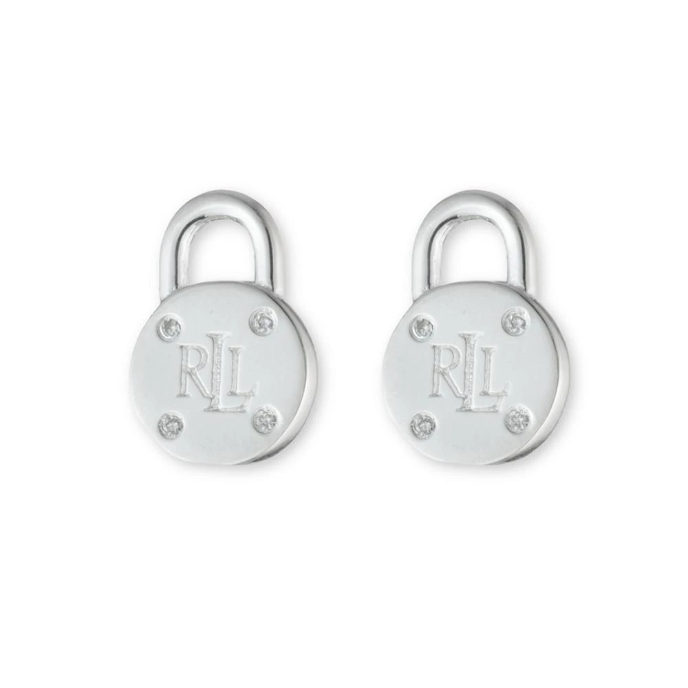 商品Ralph Lauren|Sterling Silver and Diamond Padlock Stud Earring,价格¥606,第2张图片详细描述