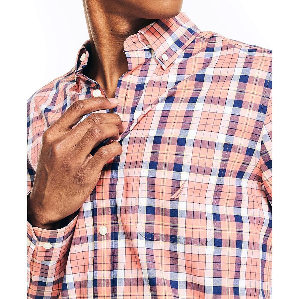 商品Nautica|Men's Classic-Fit Long-Sleeve Plaid Poplin Shirt,价格¥571,第5张图片详细描述
