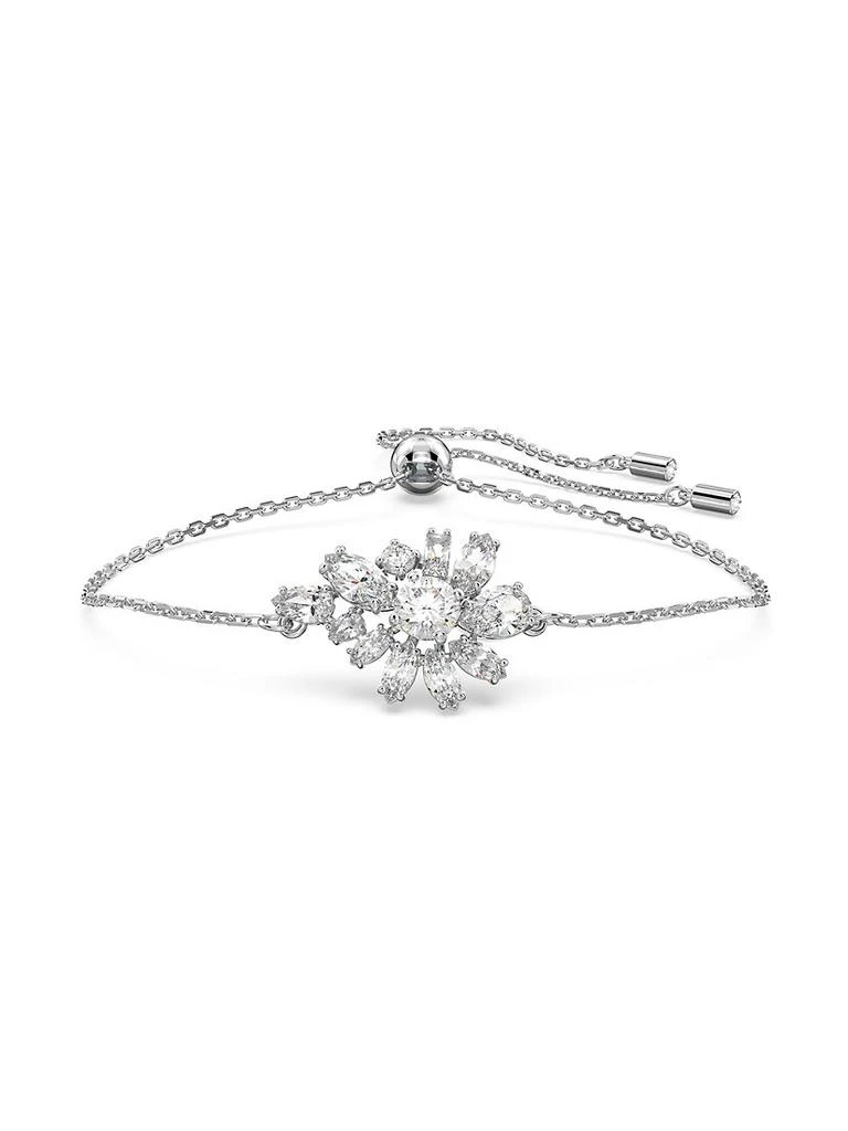 商品Swarovski|Gema Flower Rhodium-Plated & Crystal Slider Bracelet,价格¥1231,第1张图片