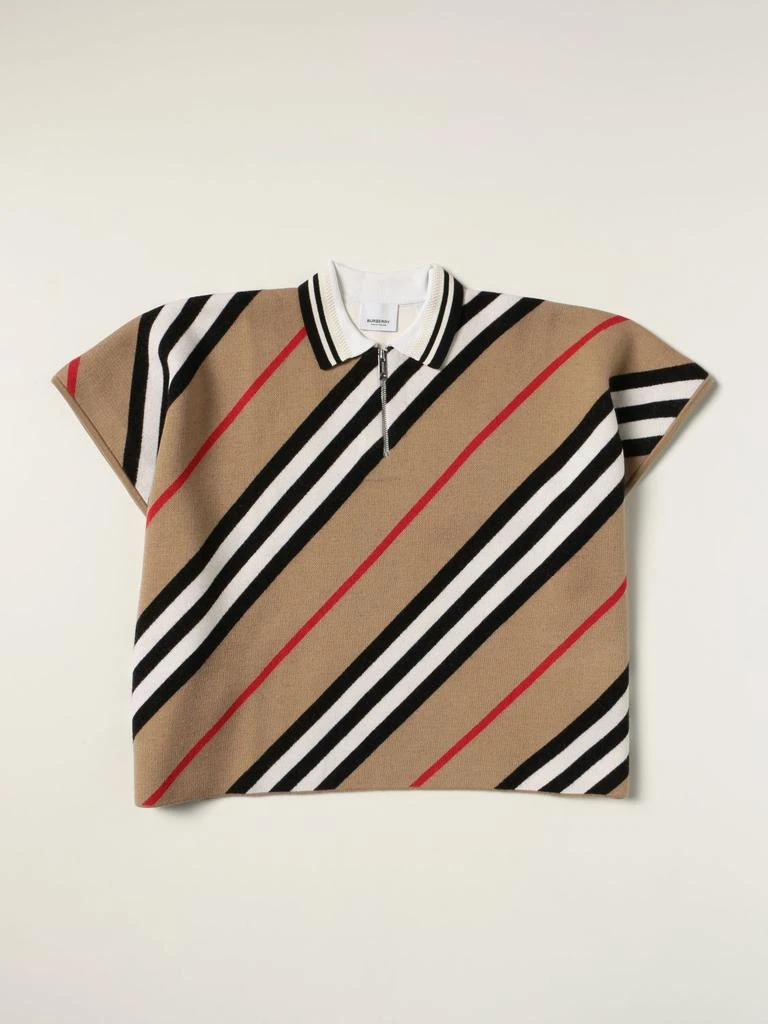商品Burberry|Burberry cape in wool with striped pattern,价格¥2491,第1张图片