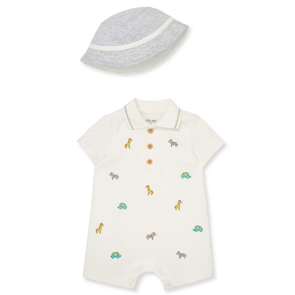 商品Little Me|Baby Boys Safari Romper with Hat,价格¥124,第1张图片