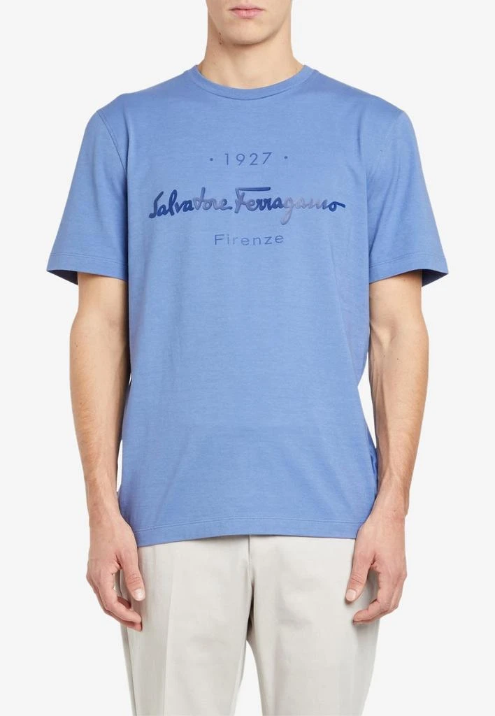 商品Salvatore Ferragamo|1927 Signature Print T-shirt,价格¥2100,第1张图片