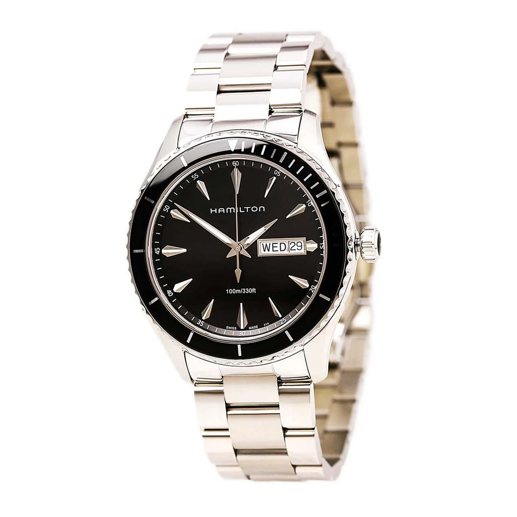 商品Hamilton|Hamilton H37511131 Men's Jazzmaster Seaview Black Dial Steel Bracelet Watch,价格¥3123,第1张图片