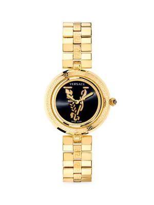 商品Versace|34MM Goldtone Stainless Steel Bracelet Watch,价格¥4223,第1张图片
