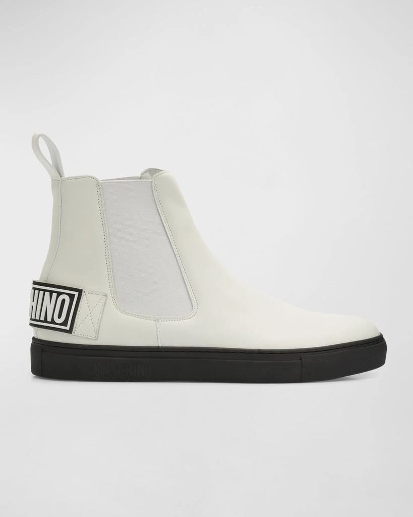 商品Moschino|Men's Logo Leather Chelsea Boot,价格¥2971,第1张图片