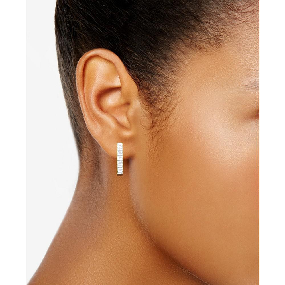 Crystal Baguette Hoop Earring, Gold Plate商品第3张图片规格展示
