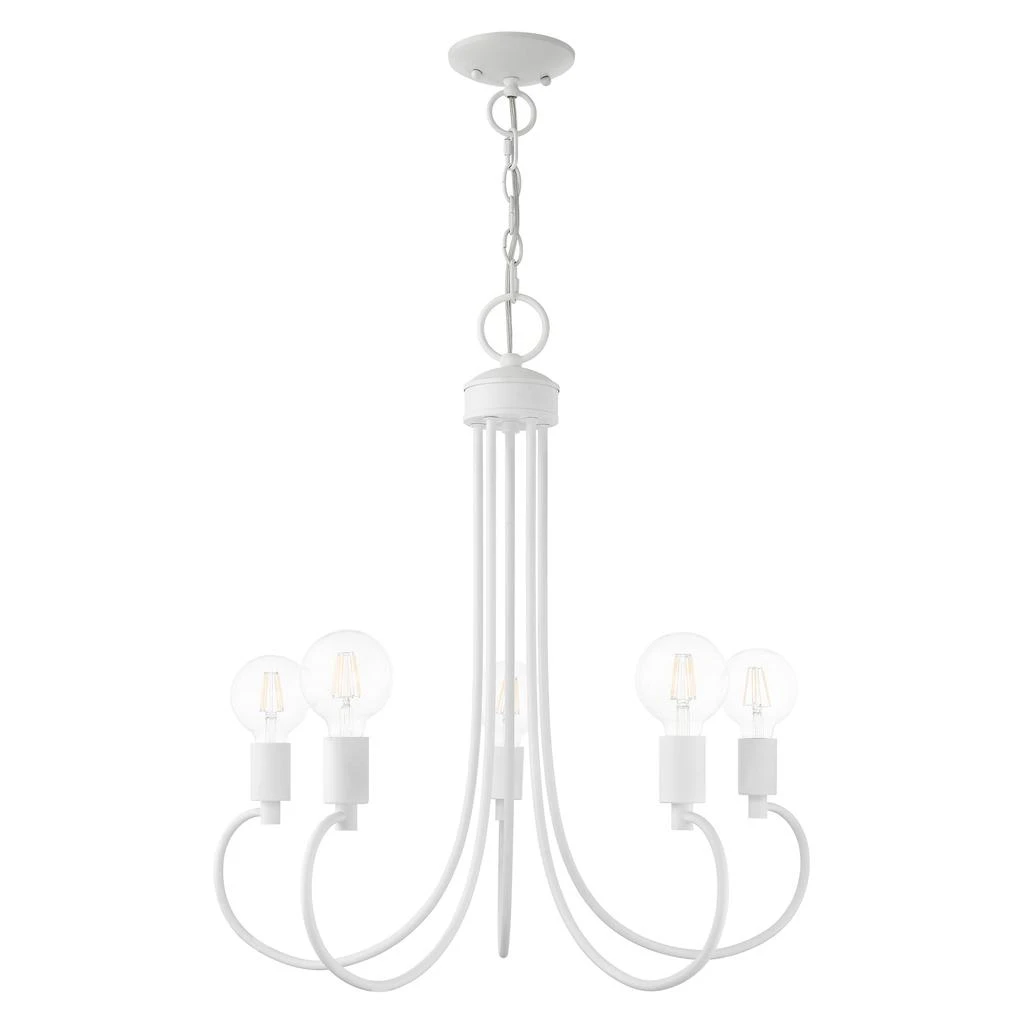 商品Livex Lighting|Five Light White Chandelier,价格¥1798,第2张图片详细描述