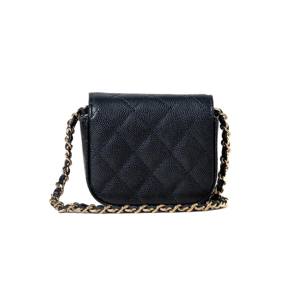 商品Chanel|Chanel O Purse Vanity with Chain Caviar Gold Tone Metal Black,价格¥37684,第3张图片详细描述
