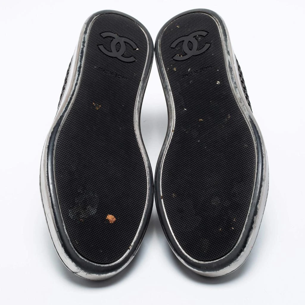 Chanel Black Mesh and Leather CC Cap Toe High Top Sneakers Size 40.5  商品
