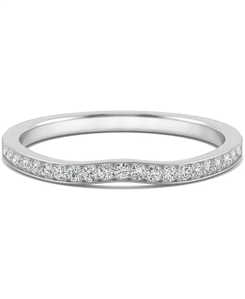 商品Charles & Colvard|Moissanite V-Shape Wedding Band (1/5 ct. t.w. DEW) in 14k White Gold,价格¥3123,第4张图片详细描述