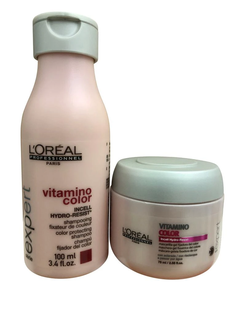 商品L'Oreal Paris|L'Oreal Vitamino Color Travel Shampoo 3.4 OZ & Masque 2.56 OZ set,价格¥90,第1张图片