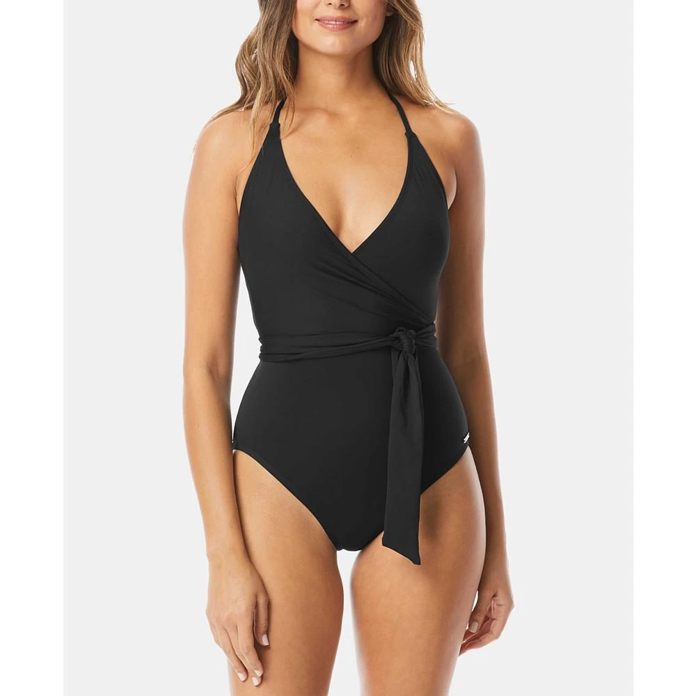 商品Vince Camuto|V-Neck Wrap-Tie One-Piece Swimsuit,价格¥526,第1张图片