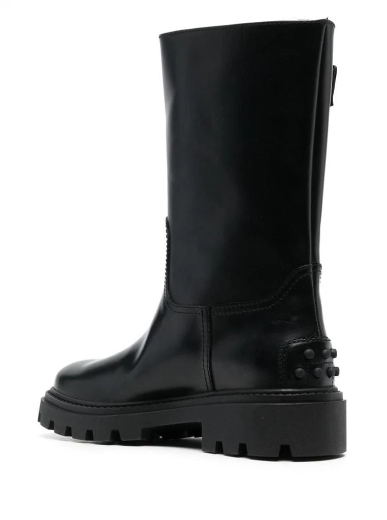 商品Tod's|Black 'Biker' Boots with Buckle Detail and Gold-tone Hardware in Leather Woman,价格¥4714,第3张图片详细描述